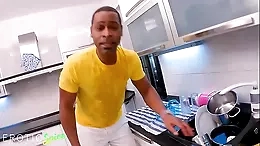 Wild African couple gets down and dirty in the kitchen
